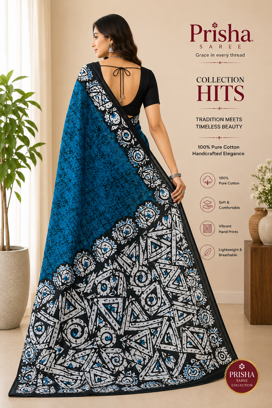 Floral Malmal Cotton Saree – Soft Touch, All‑Day Comfort