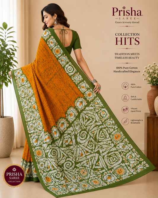 Elegant Malmal Cotton Saree – Feather‑Light Office Wear
