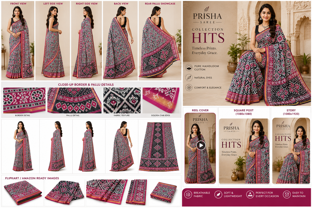 “Organic Cotton Printed Saree – Fast Colour & Wash Guarantee”