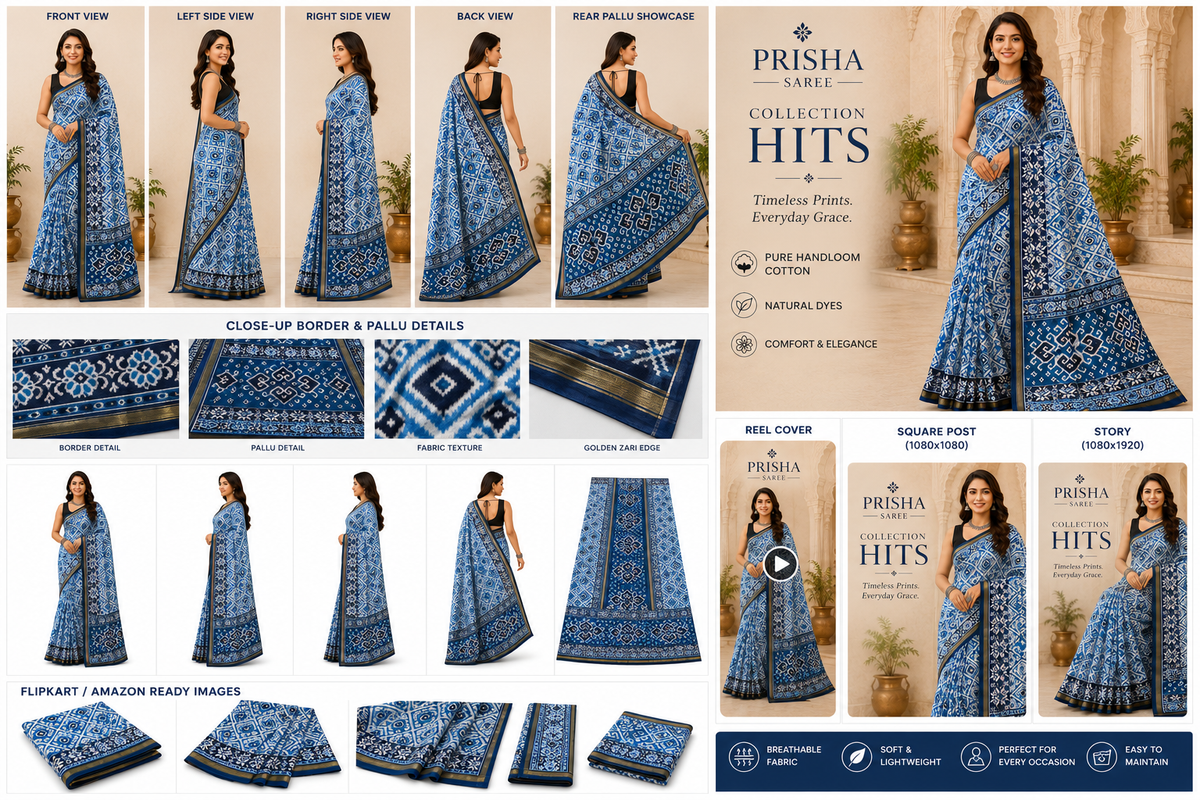 “Organic Cotton Printed Saree – Fast Colour & Wash Guarantee”