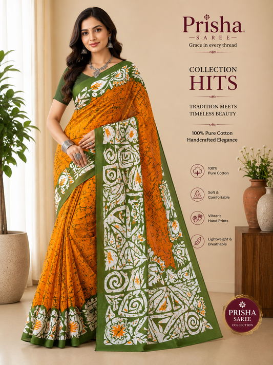 Elegant Malmal Cotton Saree – Feather‑Light Office Wear